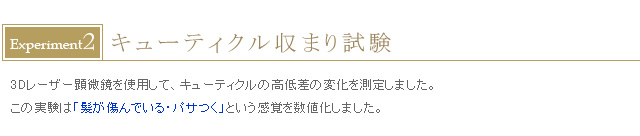 キューティクル収まり試験