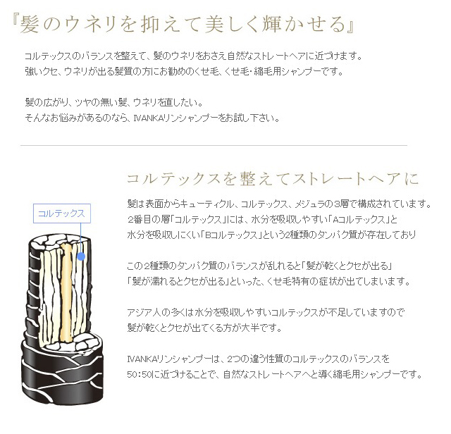 髪のウネリを抑えて美しく輝かせる