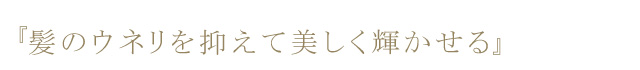 髪のウネリを抑えて美しく輝かせる